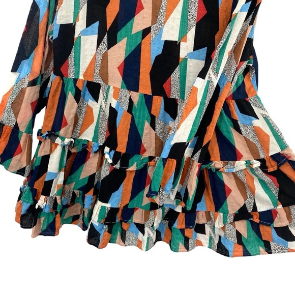 Jodifl Geometric Patchwork Tiered Babydoll Top - Picture 6 of 10